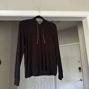 Women’s Cozy Earth Black Hoodie w/ Silk Drawstrings Size Medium EXCELLENT!